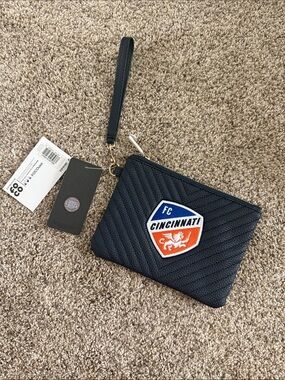FC Cincinnati Black Quilted Wristlet Pouch